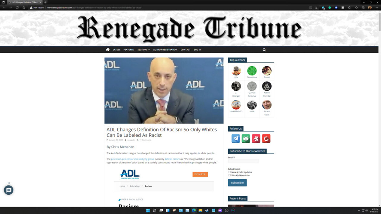 The ADL Changed The Definition Of Racism So Only Whites Can Be Labeled As Racist!!!