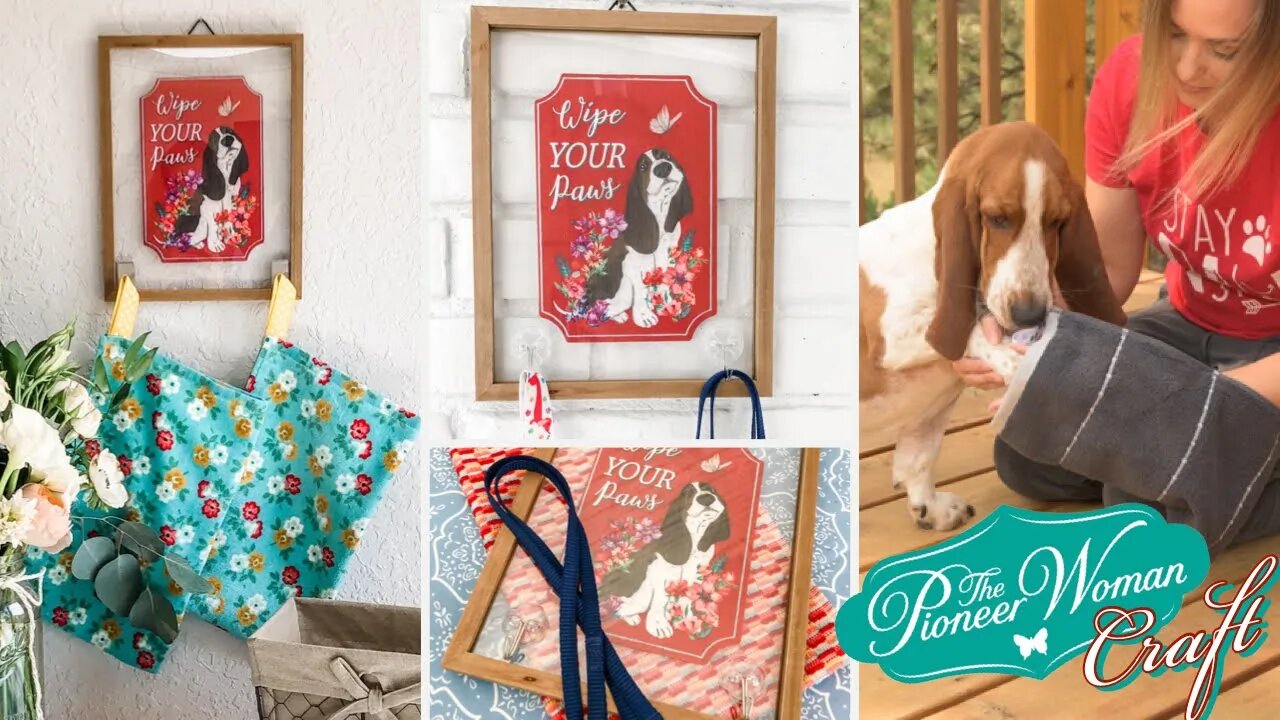 WALMART | PIONEER WOMAN | DIY Wipe Your Paws Mitt & Leash Holder