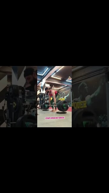 NEW STRAPS VIRGIN KNOT BROKEN - repping 180kg deadlifts at 70kg bw #shorts #youtubeshorts