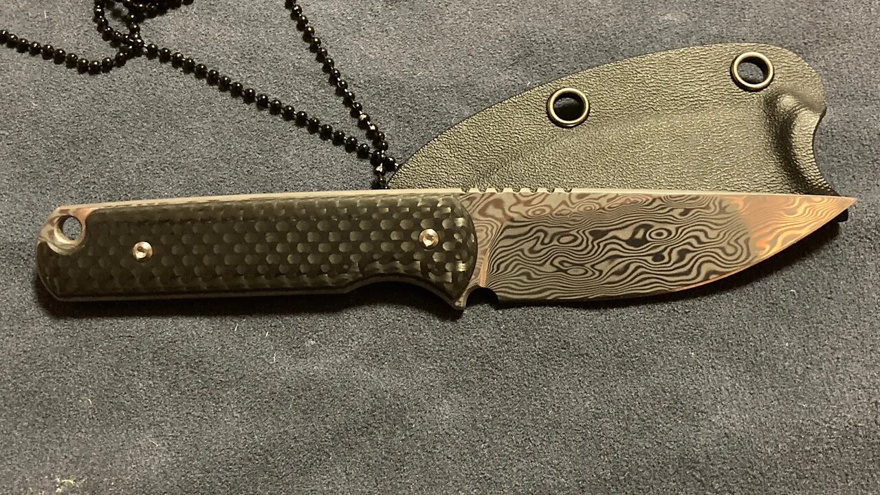 Ferrum Forge Damascus Lackey ... POW!!! Full dress neck knife!!!
