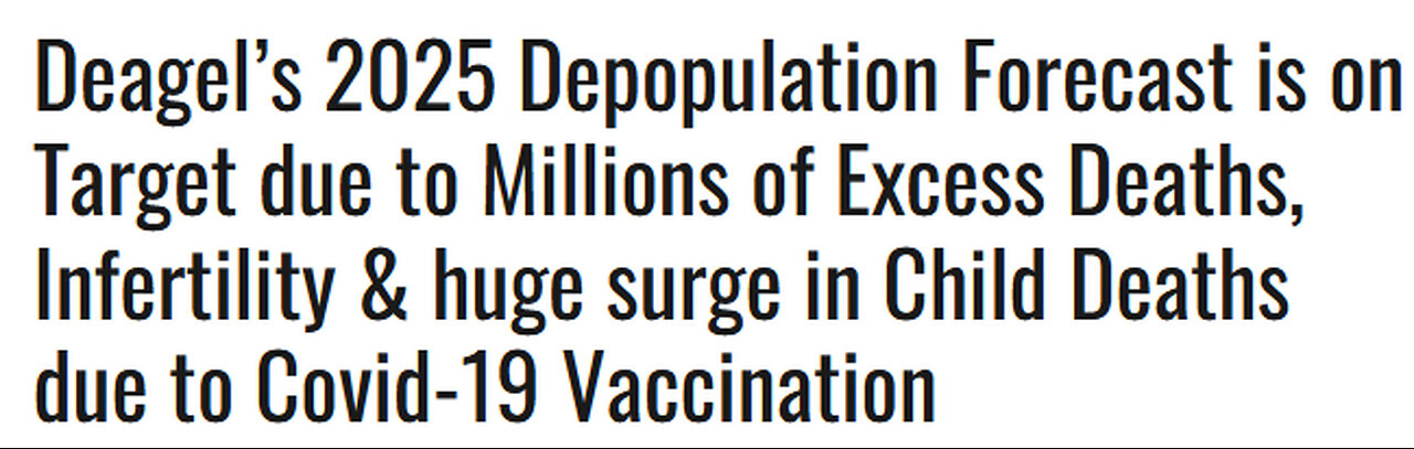 Deagel-Depopulation Forecast coming True