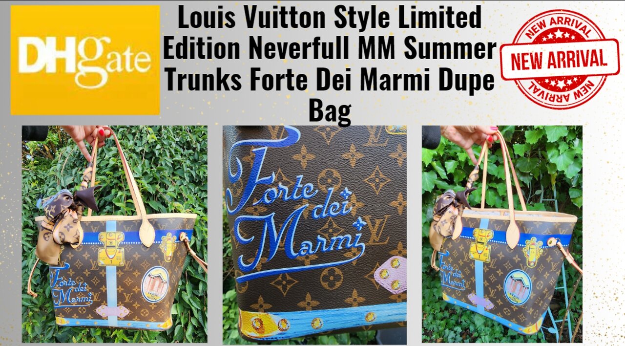 DHgate Louis Vuitton Style Forte Dei Marmi Blue Summer Trunks Neverfull MM Dupe Bag Unboxing Review