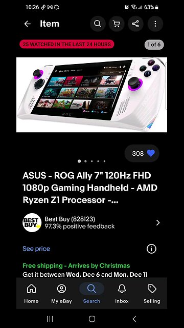 ASUS - ROG Ally 7" 120Hz FHD 1080p Gaming Handheld - AMD Ryzen Z1 Processor