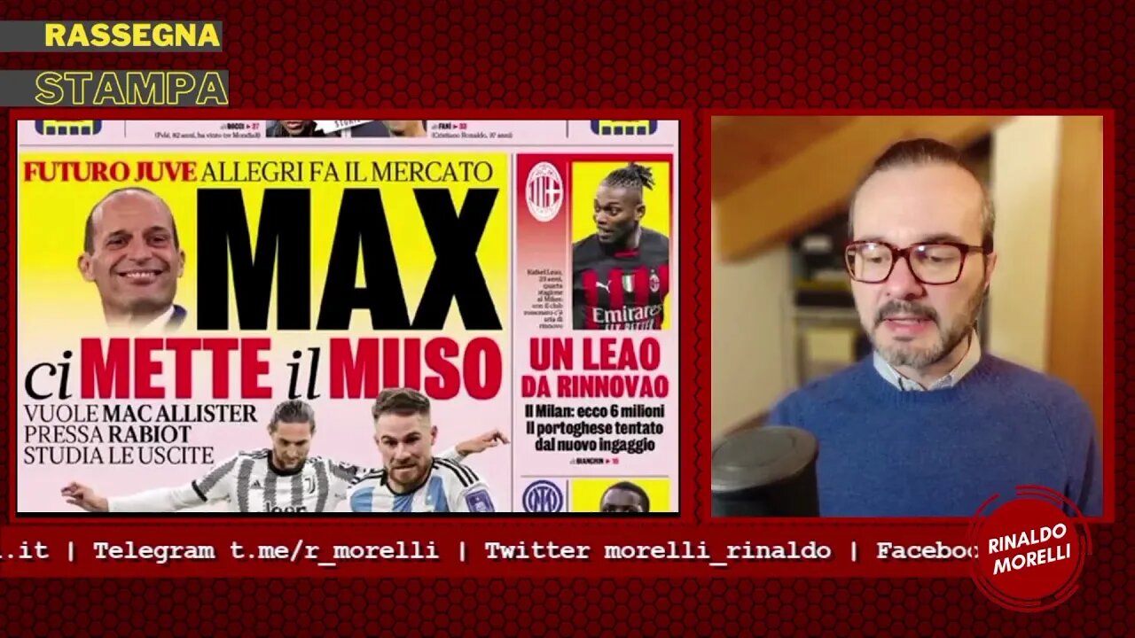 MOGGI show e il saluto di AGNELLI. LEAO, per il rinnovo solo 6M?. Rassegna Stampa ep.214 | 28.12.22