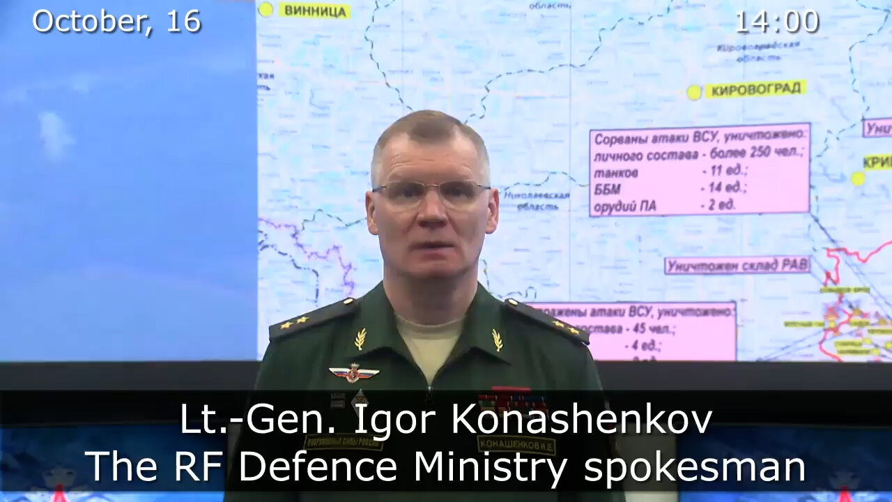 β‘οΈπ·πΊπΊπ¦(10/16/2022) RUSSIAN DEFENCE MINISTRY REPORT ON THE SPECIAL MILITARY OPERATION IN UKRAINE