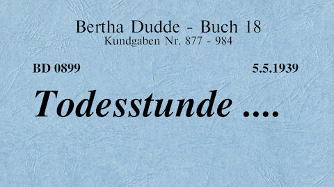 BD 0899 - TODESSTUNDE ....