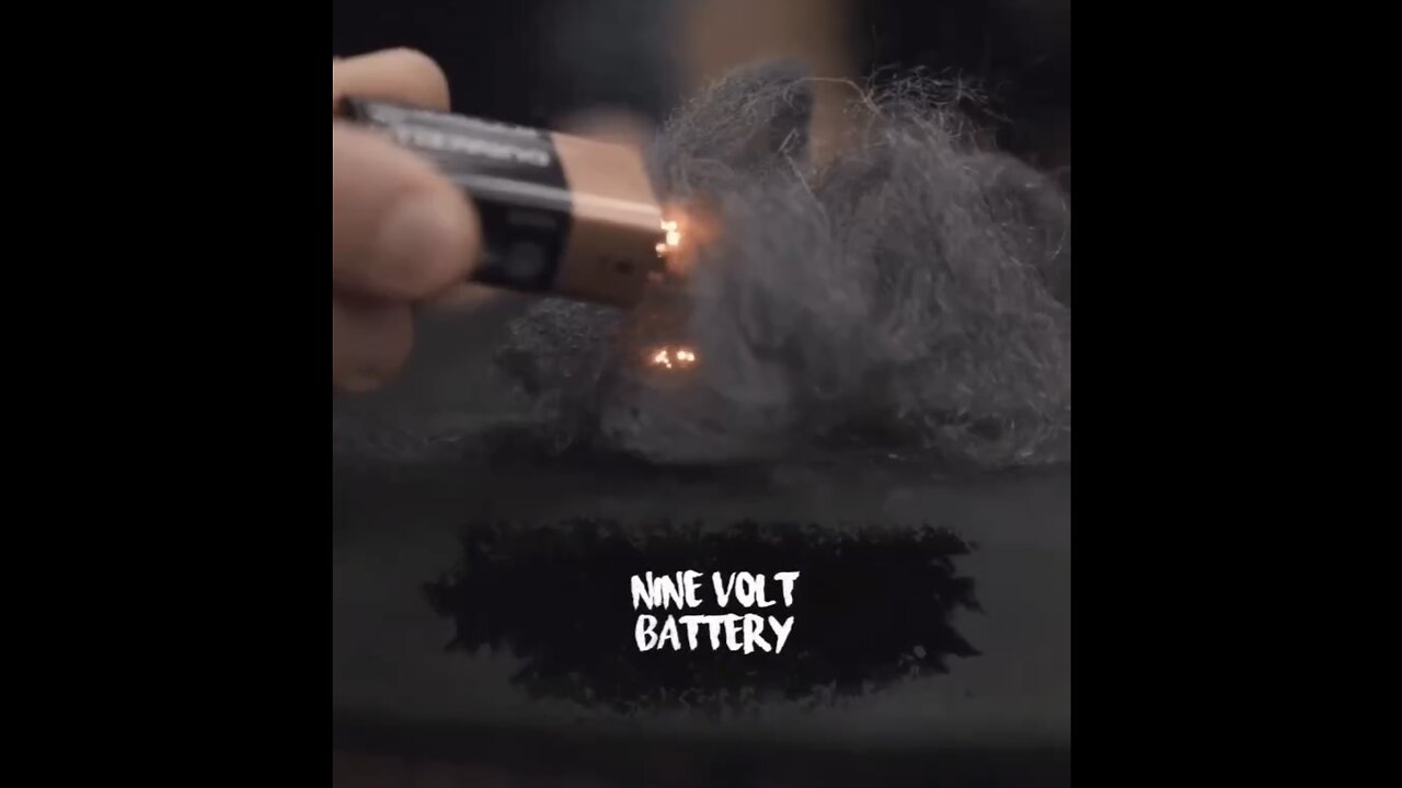 NINE VOLT BATTERY FIRE STARTER⛓️♨️🍁🔋USING STEEL WOOL🔋🍂🔥🕯️💫