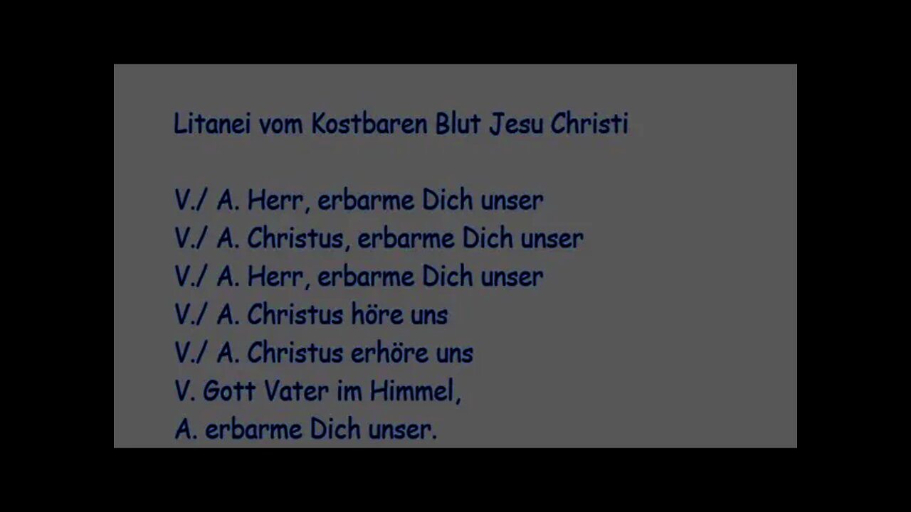 3/9 Litanei vom Kostbaren Blut Jesu Christi im Geiste der Liebesflamme