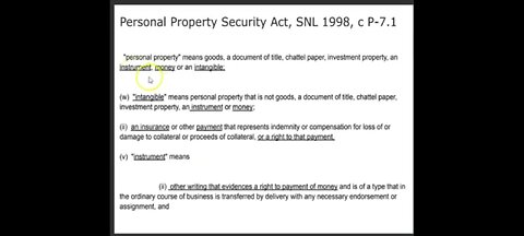 PERSONAL PROPERTY SECURITY ACT PT1 (ONTARIO) : BRIAN KIDDER