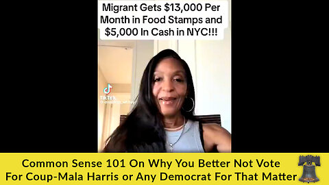 Common Sense 101 On Why You Better Not Vote For Coup-Mala Harris or Any Democrat For That Matter