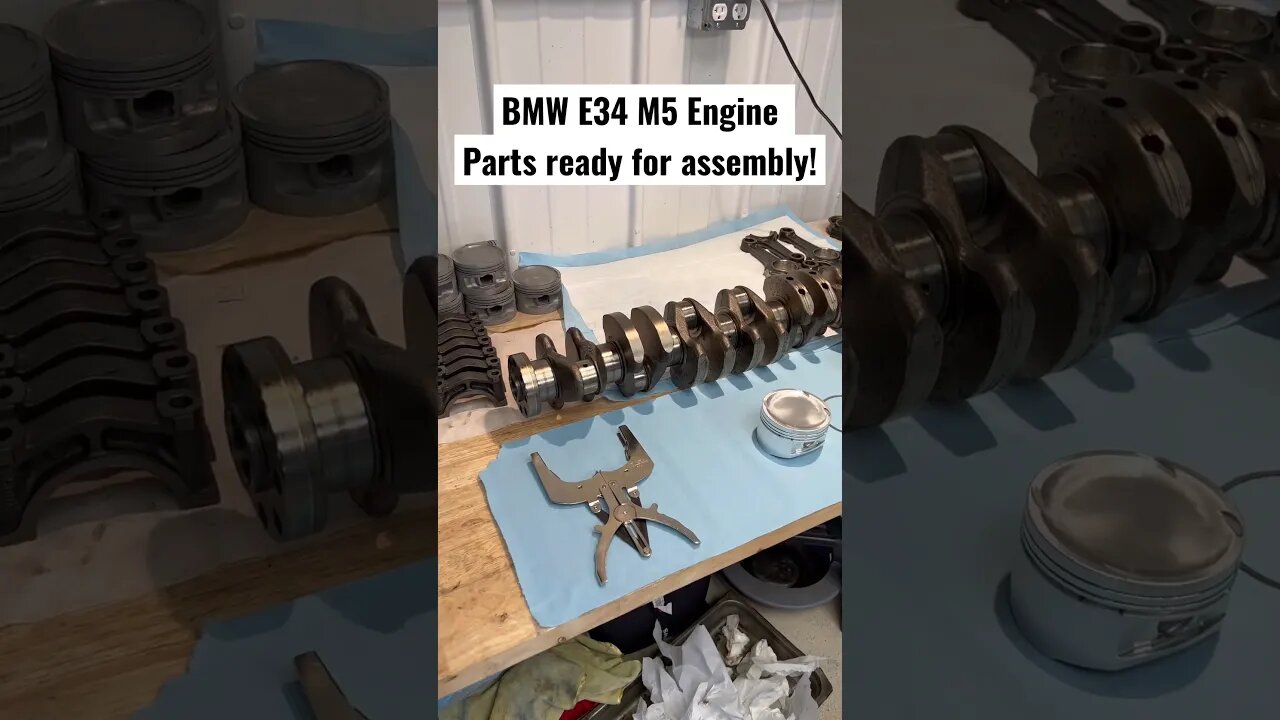 BMW E34 M5 Engine Parts ready for assembly #bmw #cars #bmwm5 #bmwe34 #diy #restoration #engine