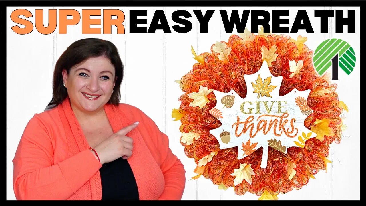 SUPER EASY Deco Mesh FALL AUTUMN Leaf Dollar Tree Wreath DIY BUBBLE Method Tutorial BAD MESH HACK