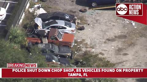 Chop shop in Tampa shut down after 85 vehicles were found on property