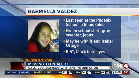 Collier County deputies looking for missing teen