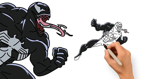 How to Draw Marvel's Spider-Man 2 Venom - Step by Step