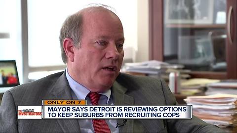 Mayor says Detroit is reviewing options to keep suburbs from recruiting police offices