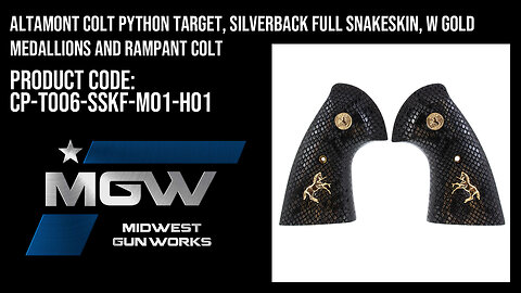 Altamont Colt Python Target, Silverback Full Snakeskin, w Gold Medallions - CP-TO06-SSKF-M01-H01