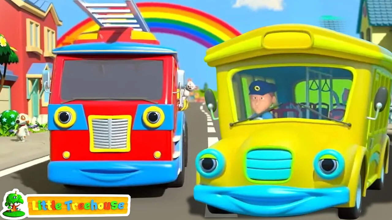 Let's Learn the Vehicles with Wheels on the Bus - Fun learning Video for Kids