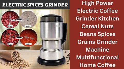 High Power Electric Coffee Grinder Kitchen Cereal Nuts Beans Spices Grains Grinder