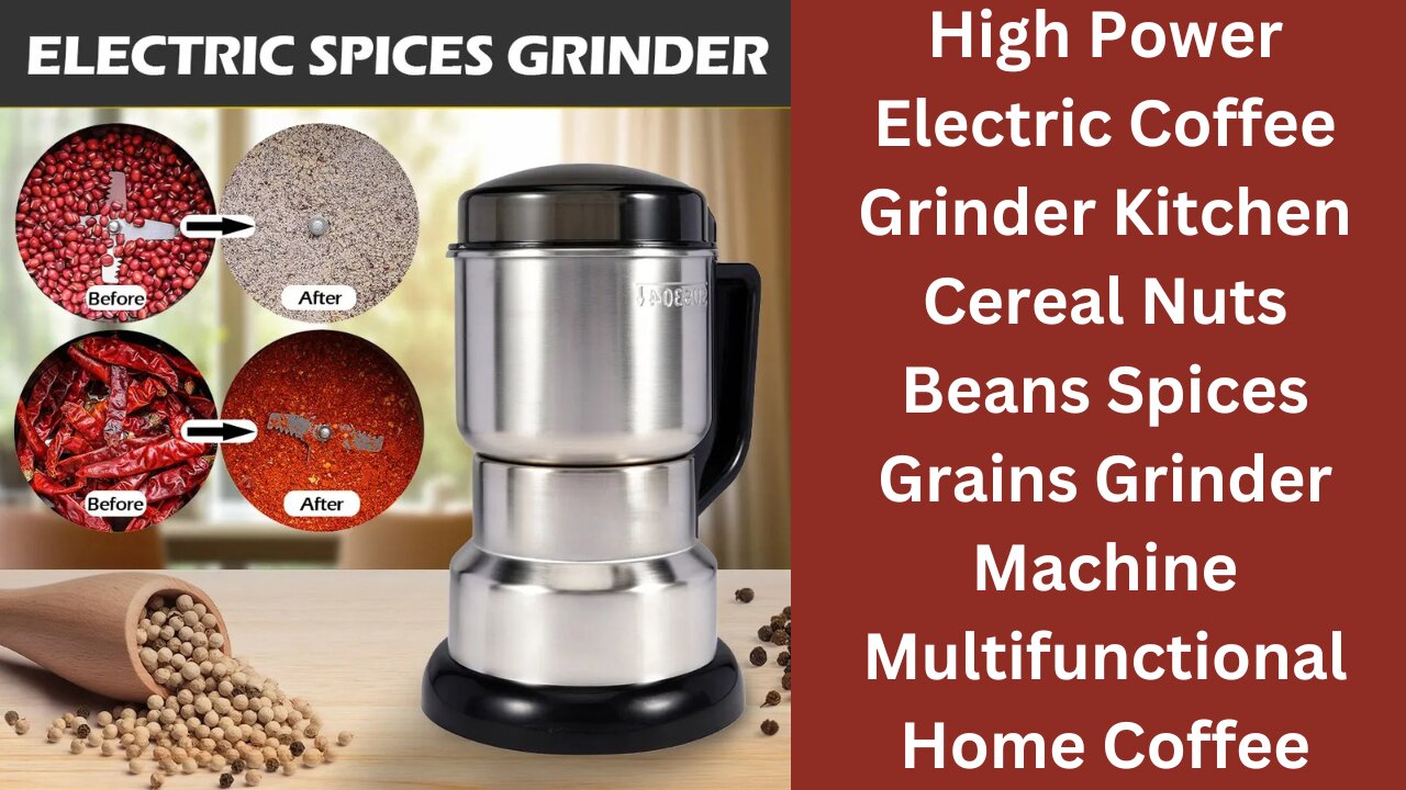 High Power Electric Coffee Grinder Kitchen Cereal Nuts Beans Spices Grains Grinder