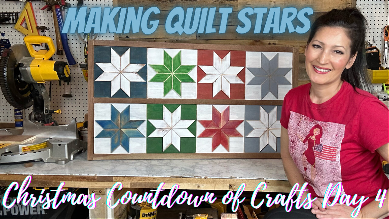 Making Wooden QUILT STARS SNOWFLAKES (CHRISTMAS COUNTDOWN OF CRAFTS DAY 4)