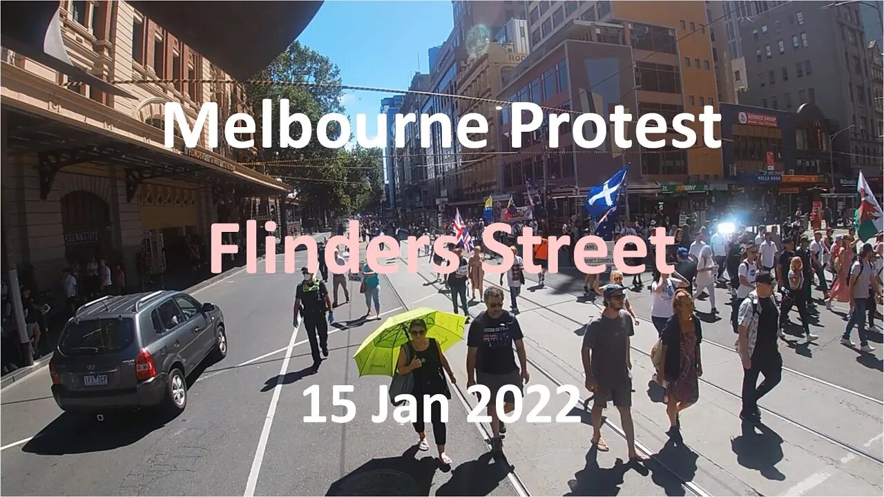 15 Jan 2022 - Melbourne Protest 07: Flinders Street Station