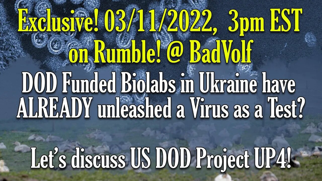 Join me on Rumble at 3pm EST to discuss DOD Project UP4!