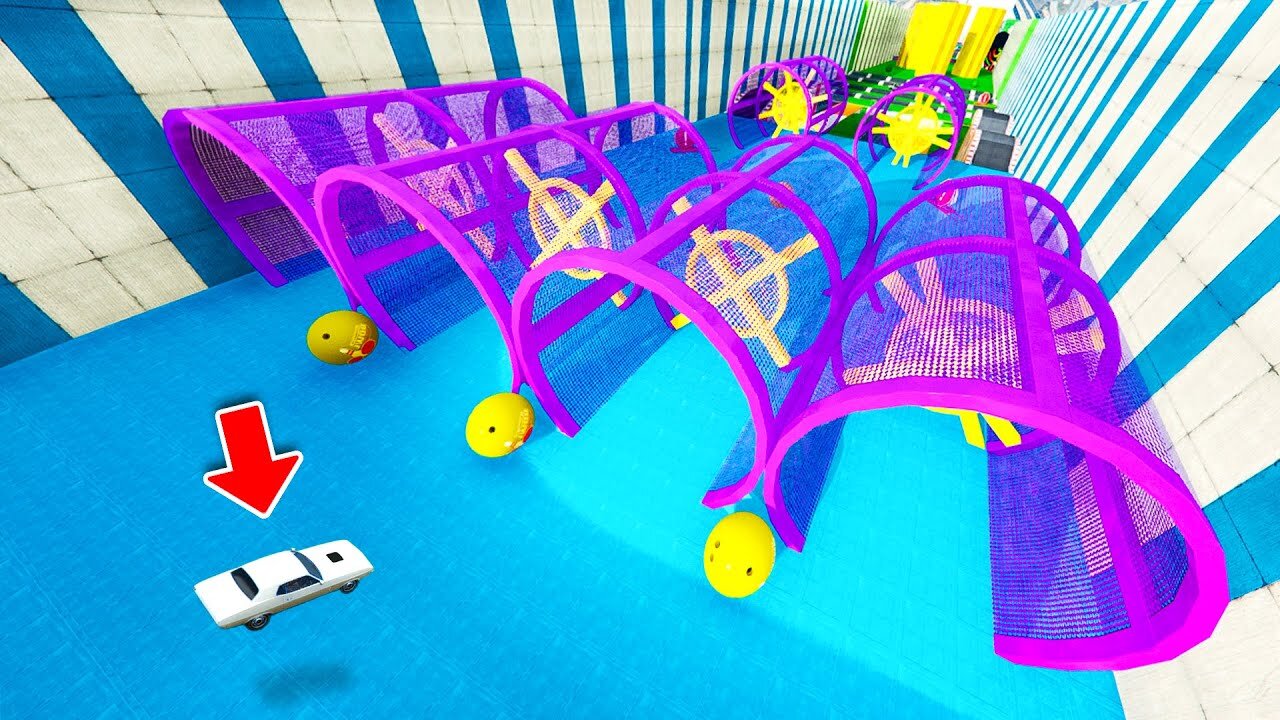 GTA 5 CRAZY PINBALL MEGA RAMP CAR CRASHES ! Gameplay 4K 60fps