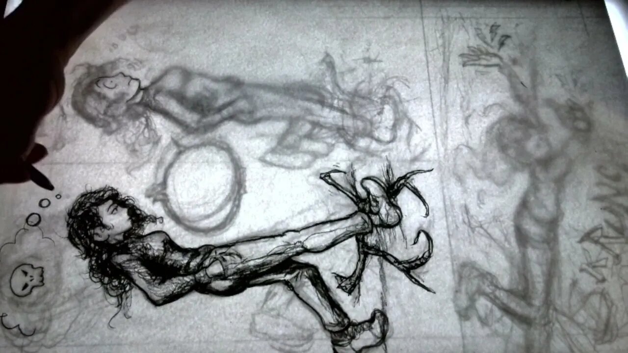 Comic Art Timelapse: Charcoal Drawing for Page 127