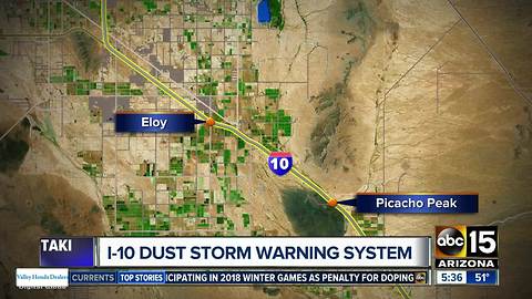 Arizona to create dust detection and warning zone along I-10