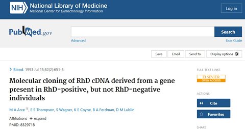The RH Negative Blood Type: Can our genetic blueprint be cloned?