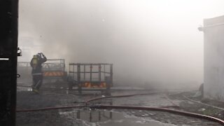 SOUTH AFRICA - Durban - Fire at Jumbo's towing yard (Videos) (m6a)