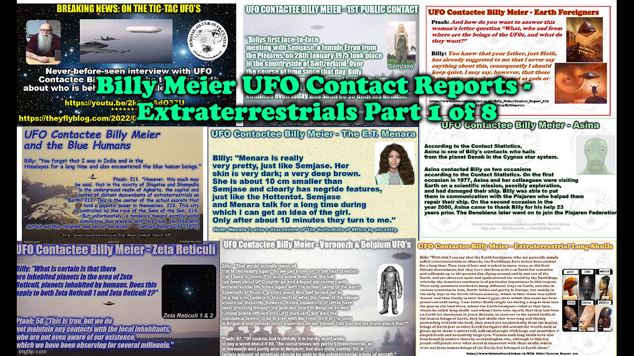 Billy Meier UFO Contact Reports - Extraterrestrials Part 1 of 8