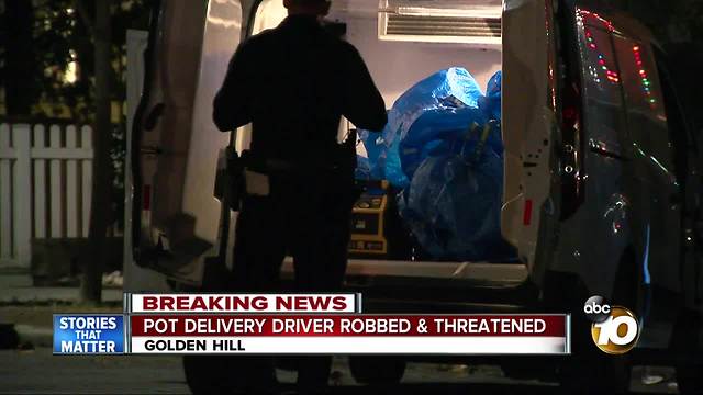 Pot delivery driver robbed and threatened