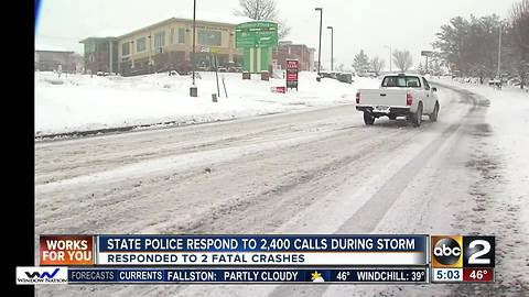 State police respond to 2,400 calls during snow storm, recovery