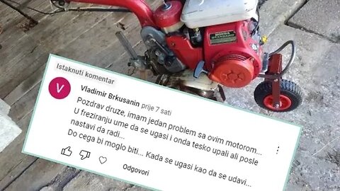 Motokultivator Honda f400/f420-gasi se za vrijeme rada