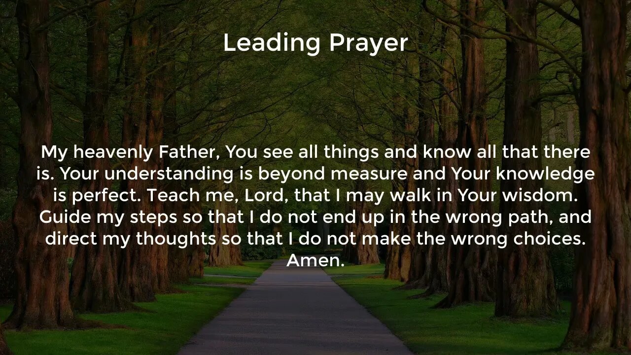 Leading Prayer (Prayer for Wisdom and Direction)