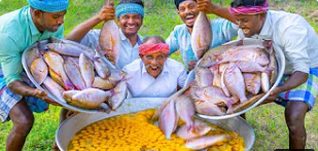 FISH OMELETTE | Emperor Fish Omelette Recipe Cooking In Village | Steamed Fish Recipe