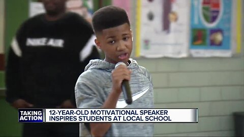 12-year-old motivational speaker inspires students at local school