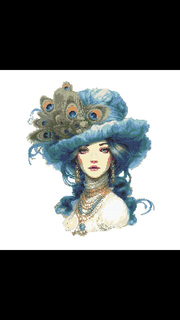 VICTORIAN PEACOCK LADY Cross Stitch Pattern by Welovit Cross Stitch | welovit.net | #welovit