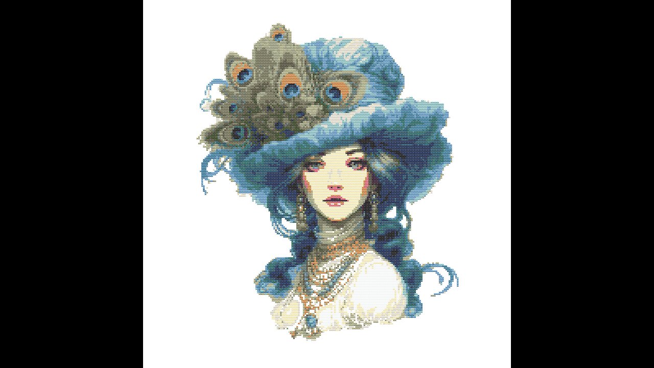 VICTORIAN PEACOCK LADY Cross Stitch Pattern by Welovit Cross Stitch | welovit.net | #welovit