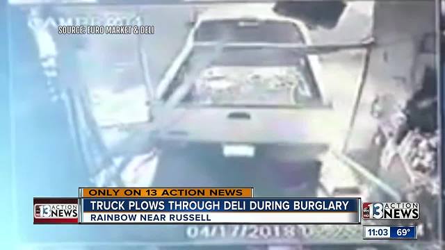 Truck plows through Las Vegas deli during burglary