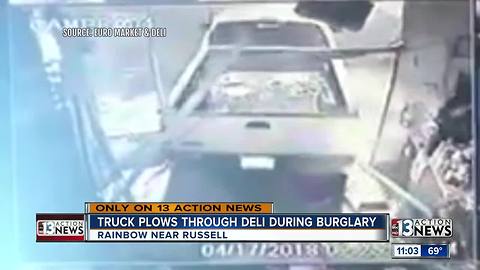 Truck plows through Las Vegas deli during burglary