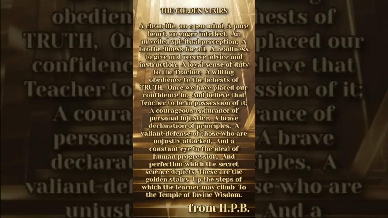 The Golden Stairs #spirituality #agelesswisdom #spiritualawakening #theosophy #spiritualjourney