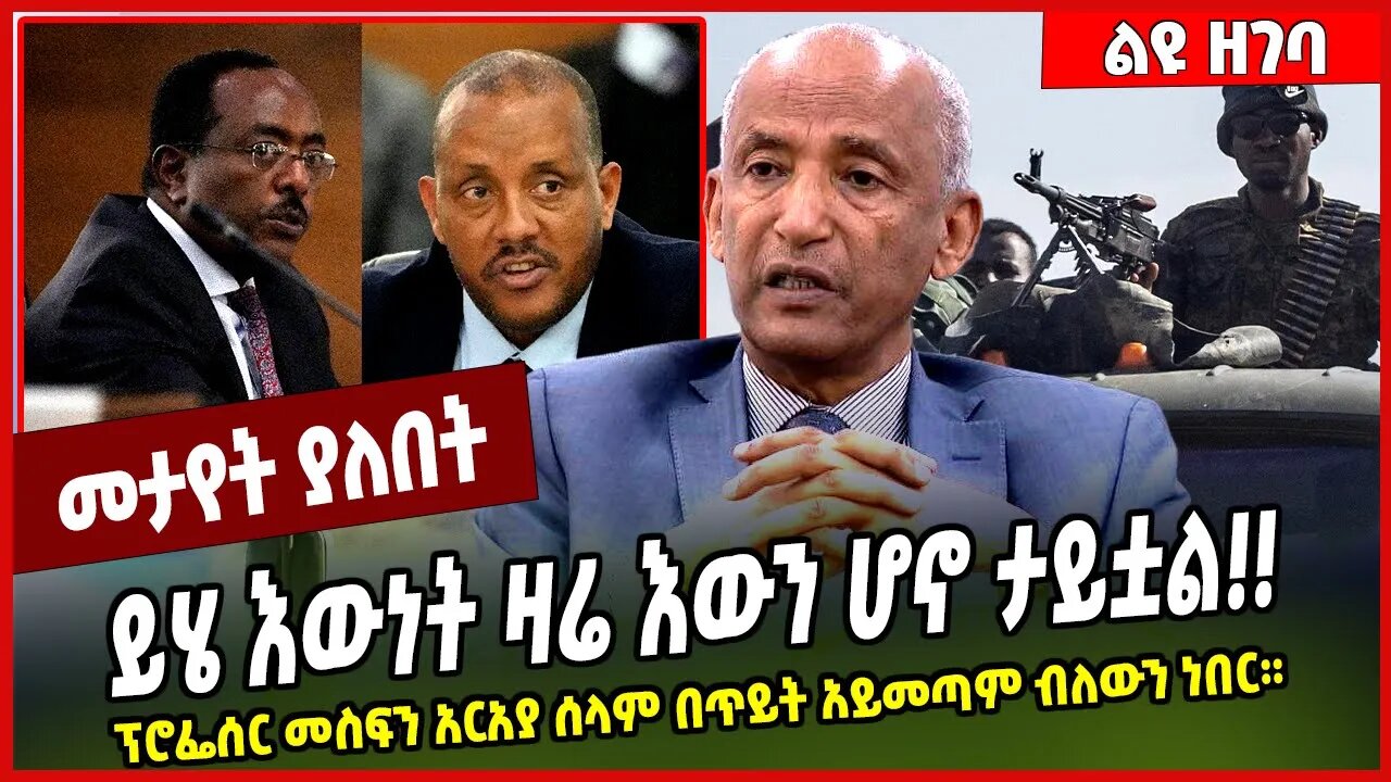 ይሄ እውነት ዛሬ እውን ሆኖ ታይቷል❗️❗️ፕሮፌሰር መስፍን አርአያ ሰላም በጥይት አይመጣም ብለውን ነበር። Mesfin Araya | TPLF | ETHIOPIA