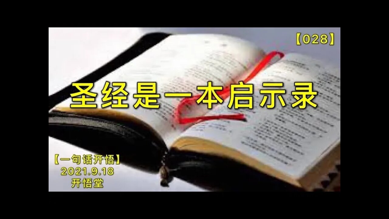 【信028】圣经是一本启示录20210918【一句话开悟】