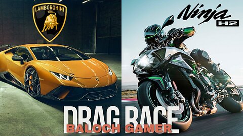 Kawasaki H2R vs Lamborghini Huracan Turbo : DRAG RACE