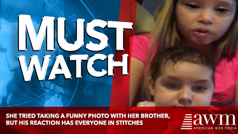 She Tried Taking A Funny Photo With Her Brother, But His Reaction Has Everyone In Stitches