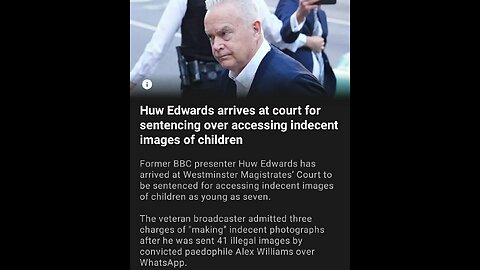 No prison time for Pedophile groomer BBC propagandist Huw Edwards in TwoTierJudicial Britain.