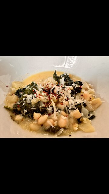 Healthy Comfort! Braised White Beans & Greens with Parmesan – So Cozy & Nutritious! #nytcooking